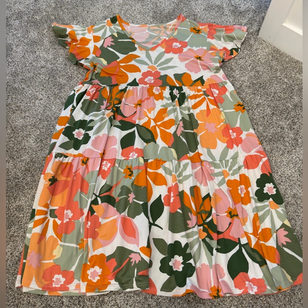 Short Sleeve Floral Dress